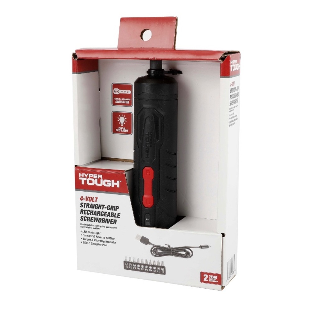Hyper Tough 4-Volt Max* Lithium-Ion Straight-Grip Cordless Screwdriver